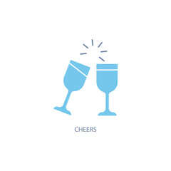 cheers concept line icon. Simple element illustration. cheers concept outline symbol design.