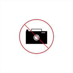 No camera outline icon. Vector graphics