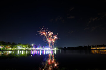 Beautiful fireworks in The Lake