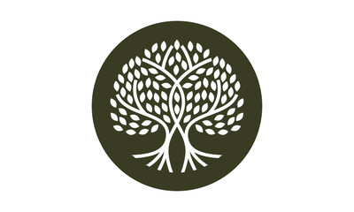 Botanical nature icon set. Modern tree logos. Plant symbols