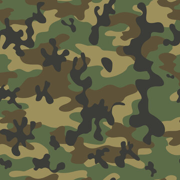 
Army seamless camouflage pattern, vector fabric texture, military uniform, street print, stylish background