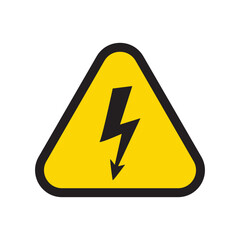 High voltage sign. warning sign, electrical hazard sign. Vector illustration. on white background