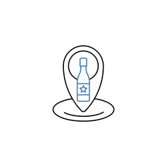 winery location concept line icon. Simple element illustration. winery location concept outline symbol design.
