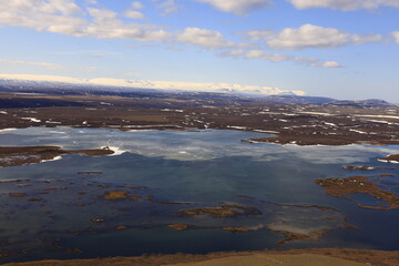 Mývatn is a shallow lake located in an area of active volcanism in northern Iceland, near the...