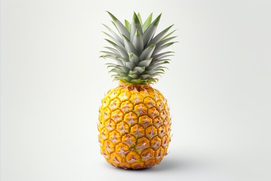 Fresh and juicy pineapple isolated on white background   high quality detailed image for advertising