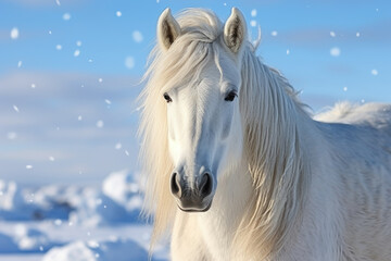 White Horse in Winter Wonderland