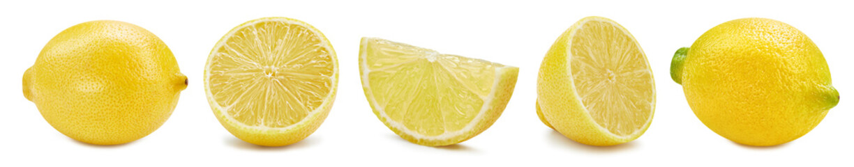 Lemon fruits with slice isolated