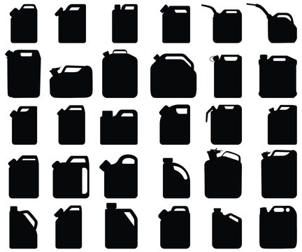 Black silhouettes of Car canisters. Vector illustration on white background