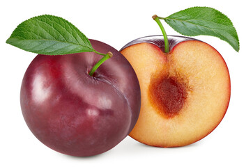 Plum isolated on white background.