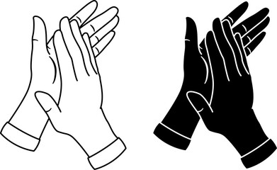 Icons of Human Hands Clap. Hand Gesture. Applause, Encouragement, Support, Appreciation. Vector illustration - obrazy, fototapety, plakaty