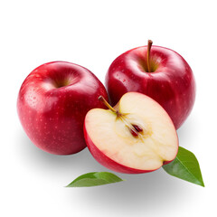 red apples isolated  on Transparent background