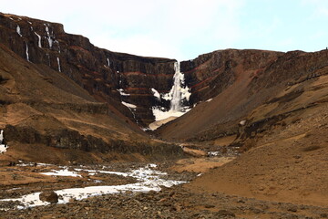 The Hengifoss is a waterfall in Iceland located in the northeast of the country, on the Brekkuselslækur stream