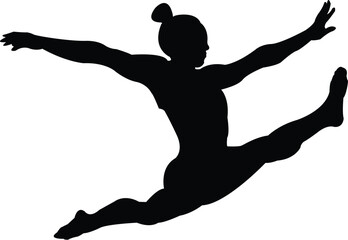 Gymnast  Dynamic womens fitness silhouette