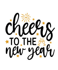 New Year 2024 text design for T-shirts and apparel on plain white transparent isolated background for shirt, hoodie, sweatshirt, card, tag, mug, icon, logo or badge