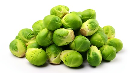 Brussels sprouts isolated on white background. Close up.
