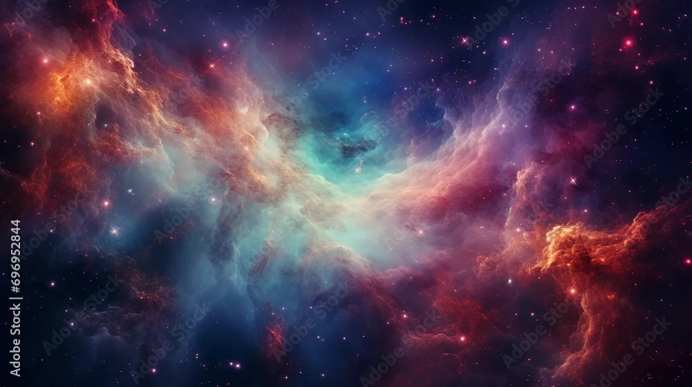 Wall mural colorful galaxy background, abstract universe wallpaper