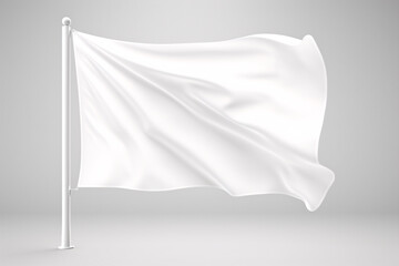 White Blank Flag Template Isolated on White Background