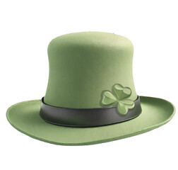 st patricks day hat on white isolated background