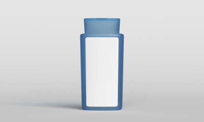 파란색 반투명 플라스틱 병 라벨 목업 Blue Translucence Bottle Mock up with Blank Label