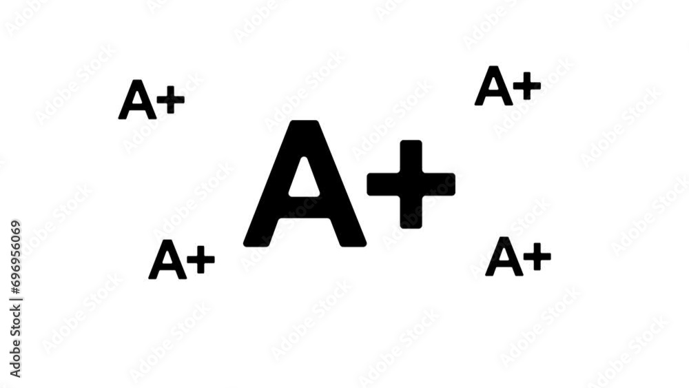 Poster zoom in and out animation the a plus symbol. large black symbol in the center and four small symbols