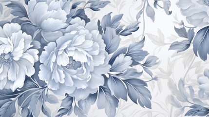 The floral design with Royal Blue PEONIES and fantastic leaves.