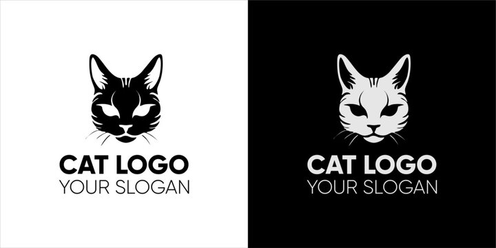 black and white cat logo