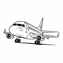 hand drawn Aeroplan coloring page illustration