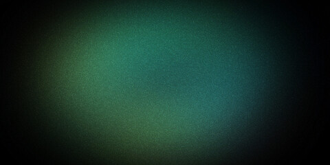 Dark green glowing grainy gradient background, noise texture effect, copy space