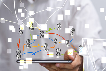 Social Networking illustration team group digital