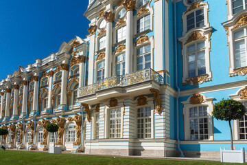 Pushkin, Russia - September 5, 2023: Catherine Palace is a rococo style palace located in the city...
