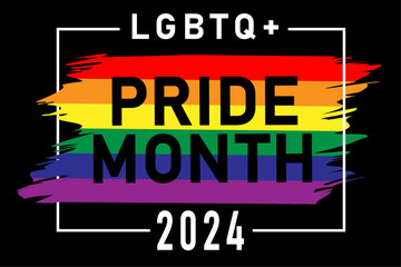 2024 pride month celebration concept background. 2024 happy pride month. celebration and commemoration of lesbian, gay, bisexual, and transgender pride. eps 10.