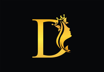 Golden Luxury Beauty Classic Letter D Brand Icon