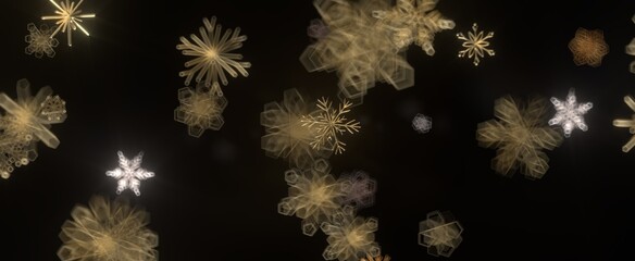 Festive Snowstorm: Magnificent 3D Illustration Showcasing Falling Christmas Snowflakes