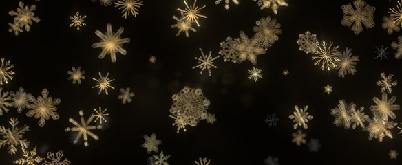 Naklejka na ściany i meble Snowflake Dance: Radiant 3D Illustration Showcasing Falling Christmas Snowflakes in Harmony