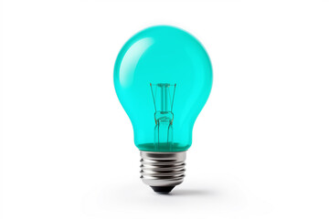 incandescent lamp, turquoise, isolated on white background