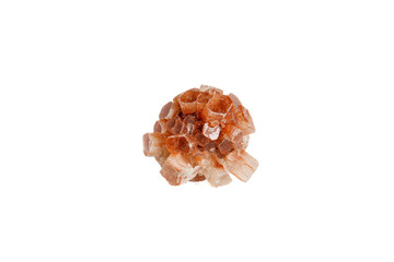 aragonite mineral stone macro on white background