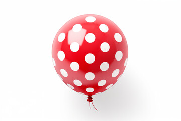 balloon red, one, white speckled, inflatable festival, isolated on white background