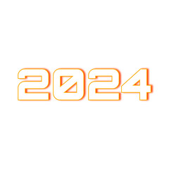 Happy new year 2024 design. With colorful truncated number illustrations. Premium design for poster, banner, greeting and new year 2024 celebration.