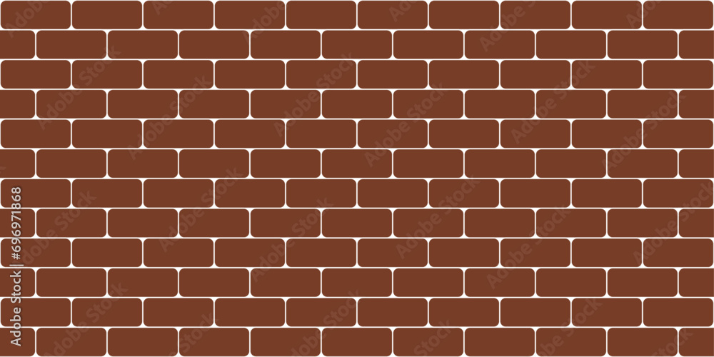 Poster Stock vector brickwork. Seamless pattern of brown bricks . Vector seamless illustration.
