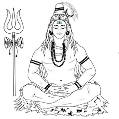 Lord shiva sketch - Lord Shiva Outline drawing -  Lord Shiva - Maha shivratri -  Shiva sketch -  Happy maha shivratri