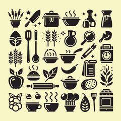 Cooking Items Vector icon. vector design black on white background