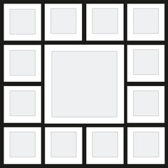 13 photo collage template. vector illustration, new collections
