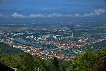 Heidelberg Blick von Burg aus - obrazy, fototapety, plakaty