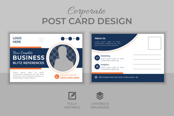 Creative corporate business modern post card design template layout, professional, Elegant postcard design, marketing postcard design, business postcard design, real estate postcard design