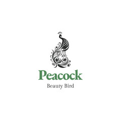 Naklejka premium Luxurious peacock bird logo icon design template