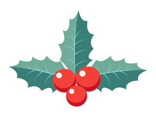 Holly Berry icon. Christmas symbol vector illustration
