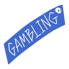 svg bad gambling doodle element set