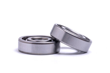 Ball bearings on a white background