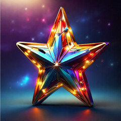 colorful star,light background3d,full hdr ,real image