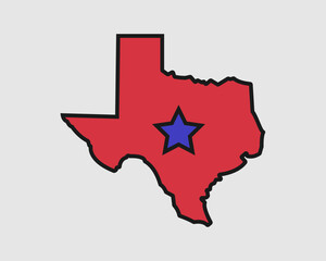 Vector illustration of the state of Texas, USA
